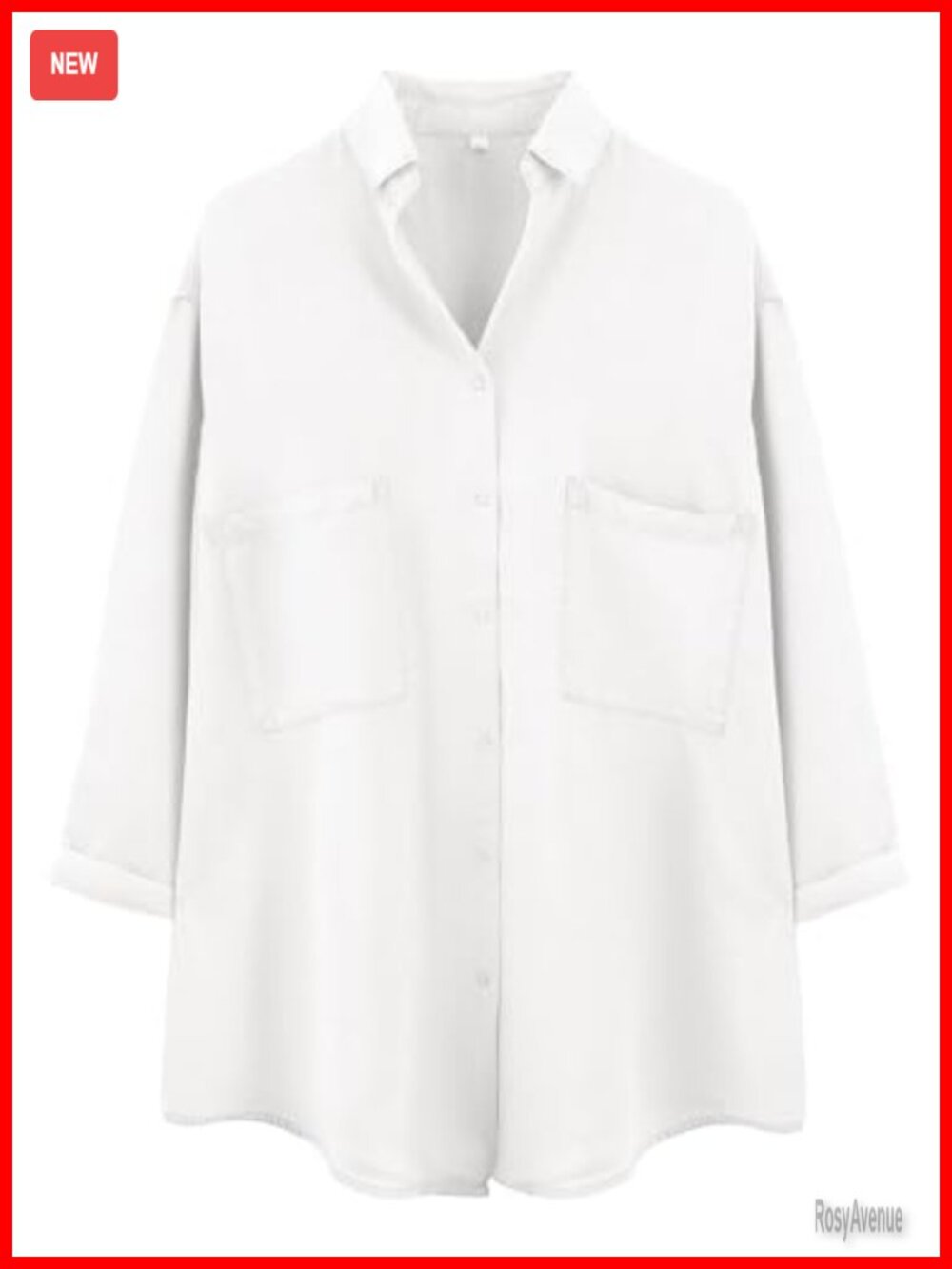 Tencel Button Down Shirt 3/4 Sleeve V-Neck Blouse